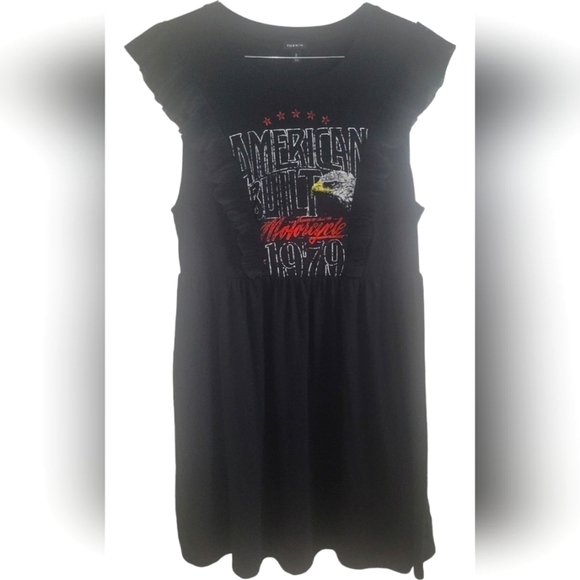Torrid Women's Black Graphic Ruffled Trimmed T-shirt Dress Torrid Sz 2/18-20 - Picture 1 of 8